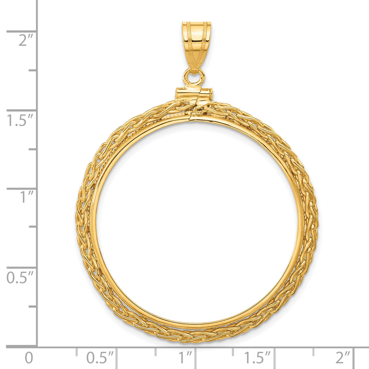 14K Yellow Gold 34.2 mm Coin Bezel Holder Pendant Charm Wheat Chain US $20 Dollar Liberty Saint-Gaudens Screw Top