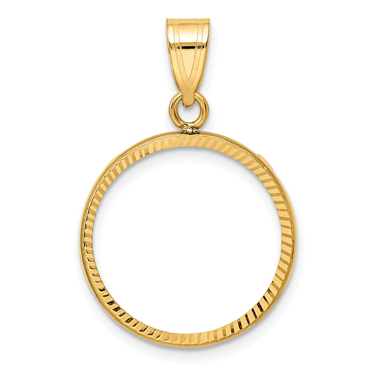 10k yellow gold diamond cut us dime 1/10 oz panda cat coin bezel holder pendant prong fits 18 mm coins