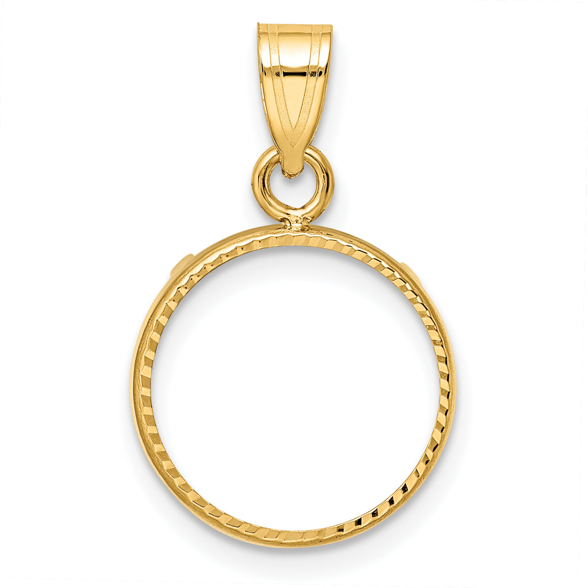 10k yellow gold diamond cut us $1 dollar type 1 and 2 peso coin bezel holder pendant prong fits 13 mm coins