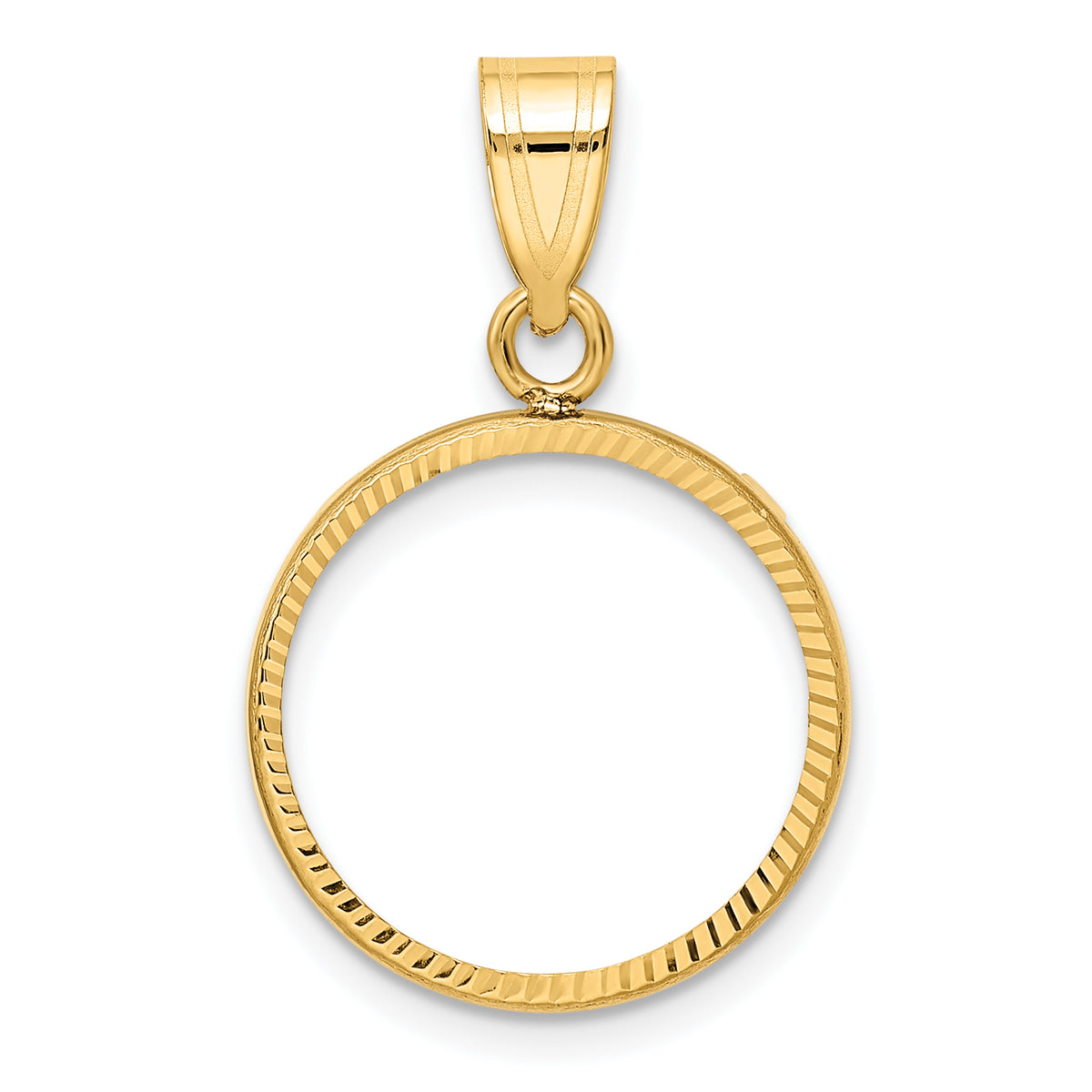 10k yellow gold diamond cut 1/10 oz maple leaf philharmonic australian nugget kangaroo coin bezel holder pendant prong fits 16 mm coins