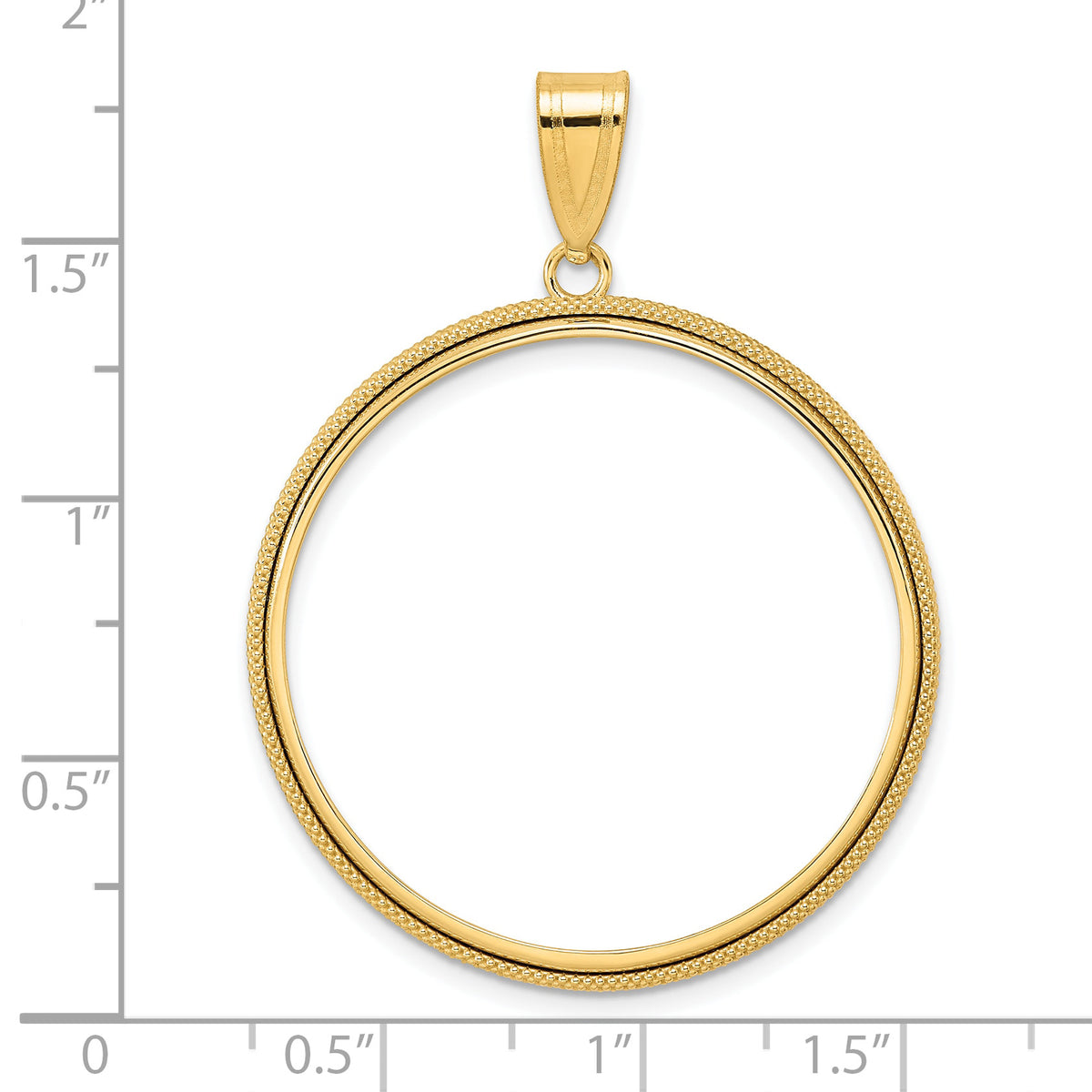 14K Yellow Gold 32 mm Coin Bezel Holder Pendant Beaded Old US Series 1 oz Panda Australian Nugget Kangaroo Koala Prong