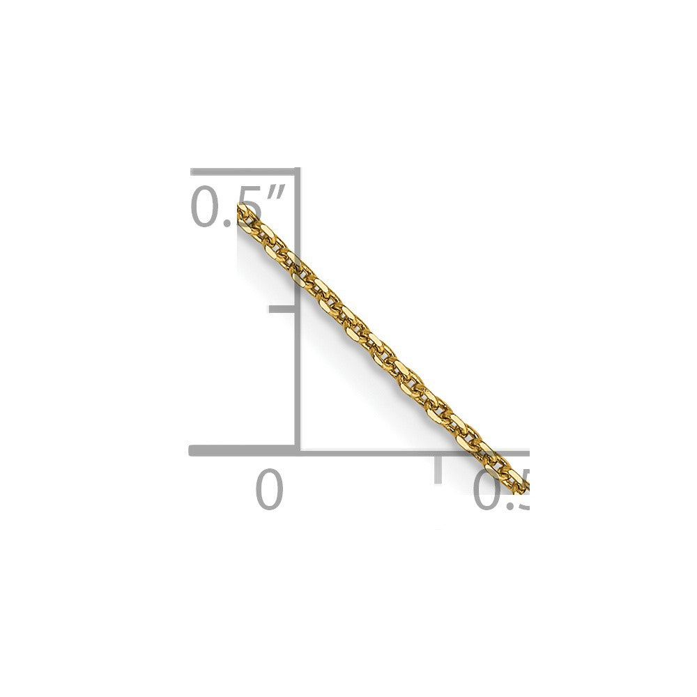 14K Yellow Gold 0.9mm Diamond Cut Round Open Link Cable Bracelet Anklet Choker Necklace Pendant Chain