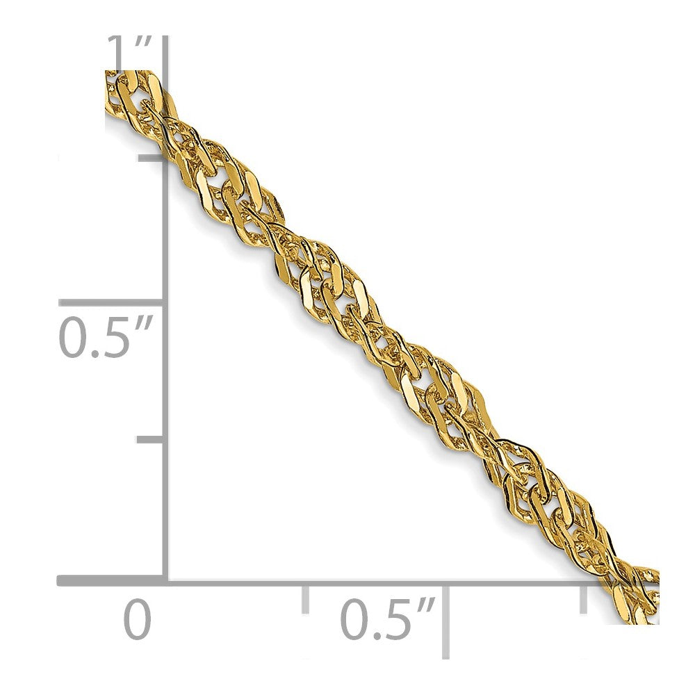 14K Yellow Gold 2.75mm Lightweight Singapore Bracelet Anklet Choker Necklace Pendant Chain