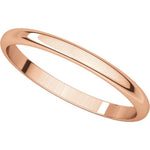 Load image into Gallery viewer, 14k Rose Gold 2mm Wedding Anniversary Promise Ring Band Half Round Light

