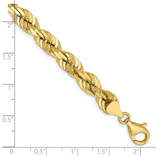 14k solid yellow gold 7mm diamond cut rope bracelet anklet choker necklace pendant chain