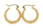 Load image into Gallery viewer, 14K Yellow Gold Bamboo Hoop Earrings 16mm

