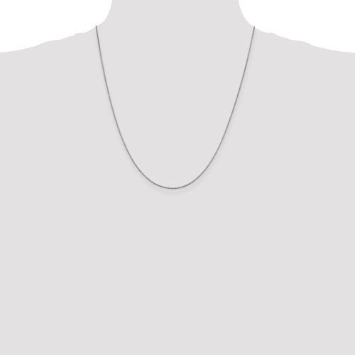 10k white gold 1mm box bracelet anklet choker necklace pendant chain lobster clasp