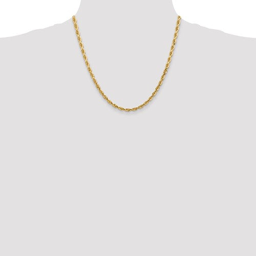 10k yellow gold 4.5mm diamond cut quadruple rope bracelet anklet choker necklace pendant chain