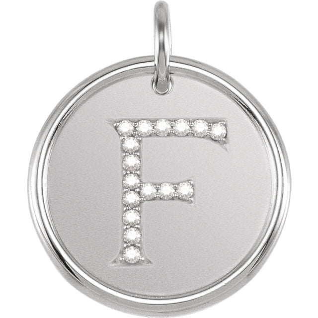 14k yellow rose white gold genuine diamond uppercase letter f initial alphabet pendant charm custom made to order personalized engraved