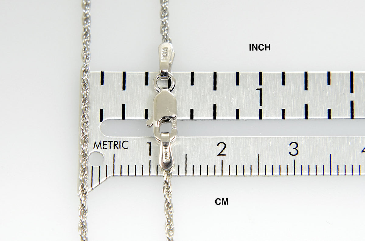 10k white gold 1.50mm diamond cut rope bracelet anklet choker necklace pendant chain