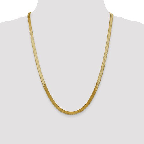 14k yellow gold 5mm silky herringbone bracelet anklet choker necklace pendant chain