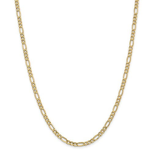 14k yellow gold 4.75mm lightweight figaro bracelet anklet choker necklace chain