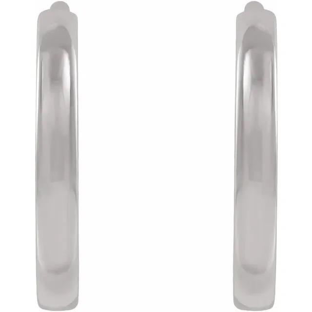 platinum 14k solid yellow rose white gold 10mm classic round huggie hinged hoop earrings