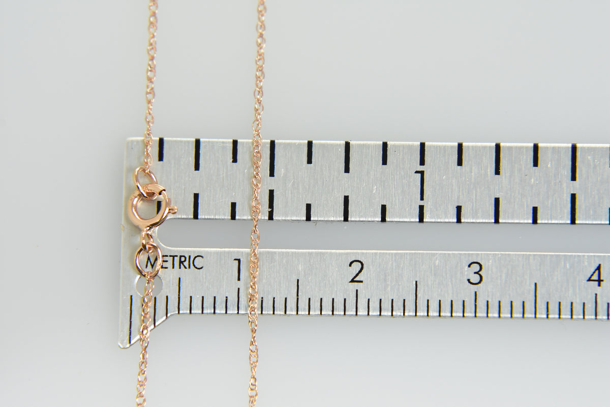14k rose gold 0.5mm cable rope thin dainty choker necklace pendant chain