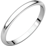 Load image into Gallery viewer, 14k White Gold 2mm Wedding Anniversary Promise Ring Band Half Round Light
