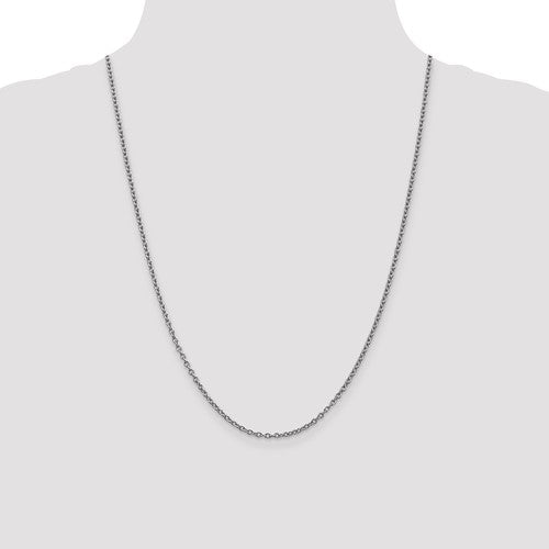 14k white gold 2.4mm cable bracelet anklet choker necklace pendant chain