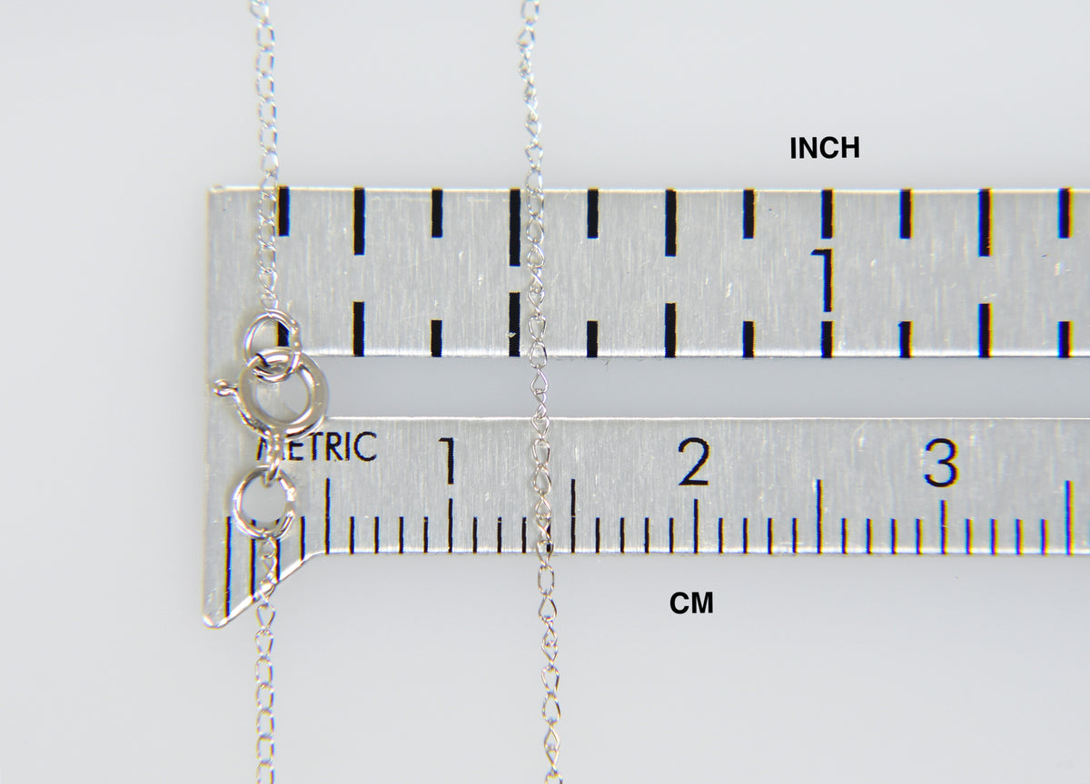14k white gold 0.42mm thin curb bracelet anklet necklace choker pendant chain