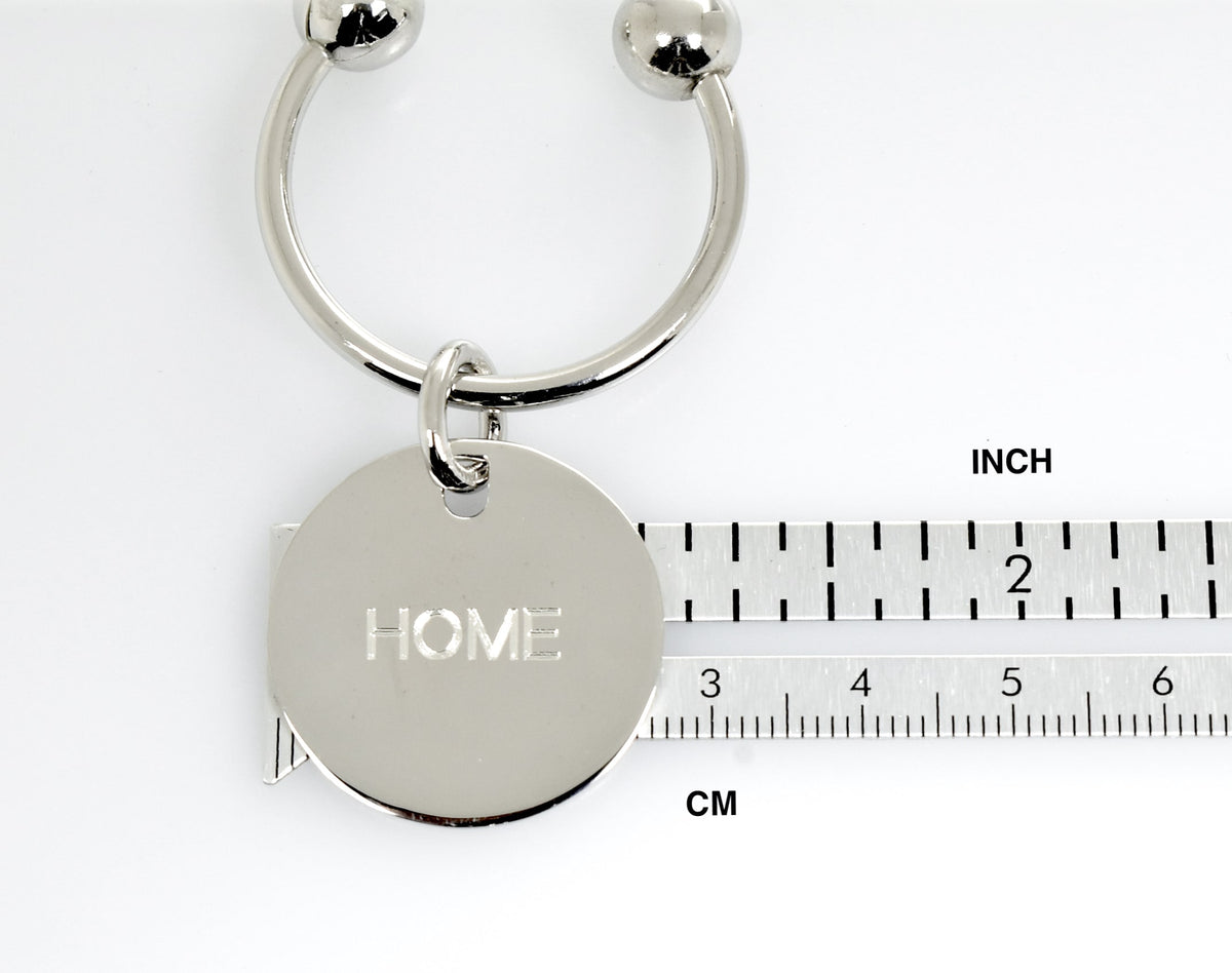sterling silver round key holder ring keychain personalized engraved monogram