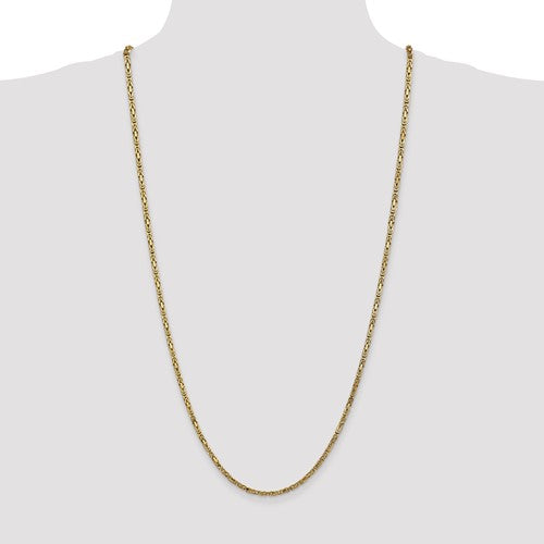 14k solid yellow gold 2.5mm byzantine bracelet anklet necklace choker pendant chain