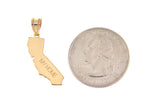 Load image into Gallery viewer, 14K Gold or Sterling Silver California CA State Pendant Charm Personalized Monogram
