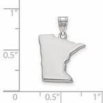 Load image into Gallery viewer, 14K Gold or Sterling Silver Minnesota MN State Map Pendant Charm Personalized Monogram
