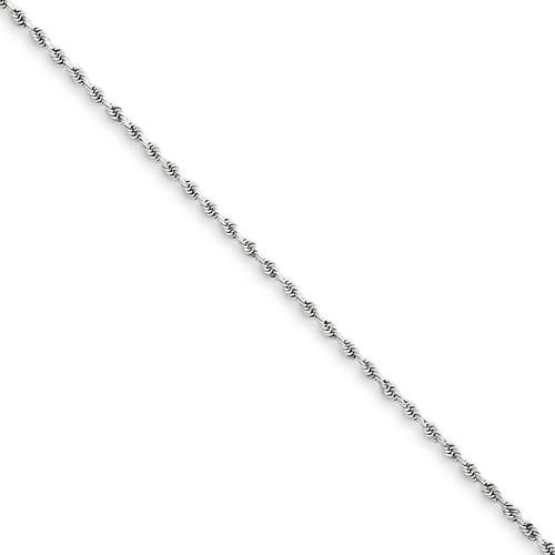 14k white gold 1.5mm diamond cut rope bracelet anklet choker necklace pendant chain
