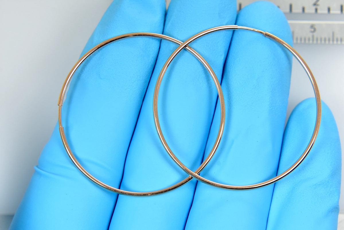 14k rose gold classic endless round hoop earrings 41mm x 1.25mm