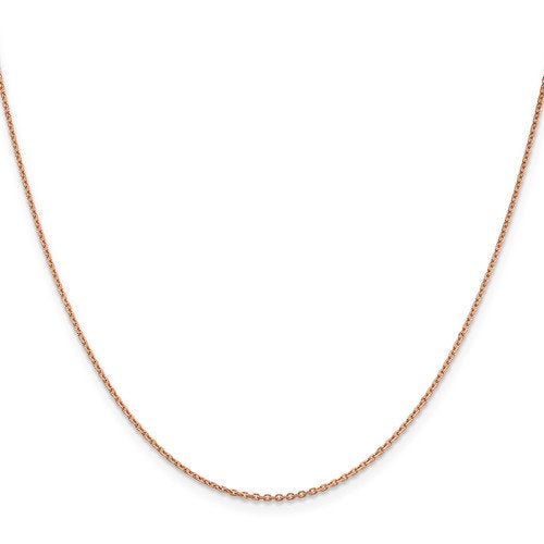 14k rose gold 1.4mm diamond cut cable choker necklace pendant chain