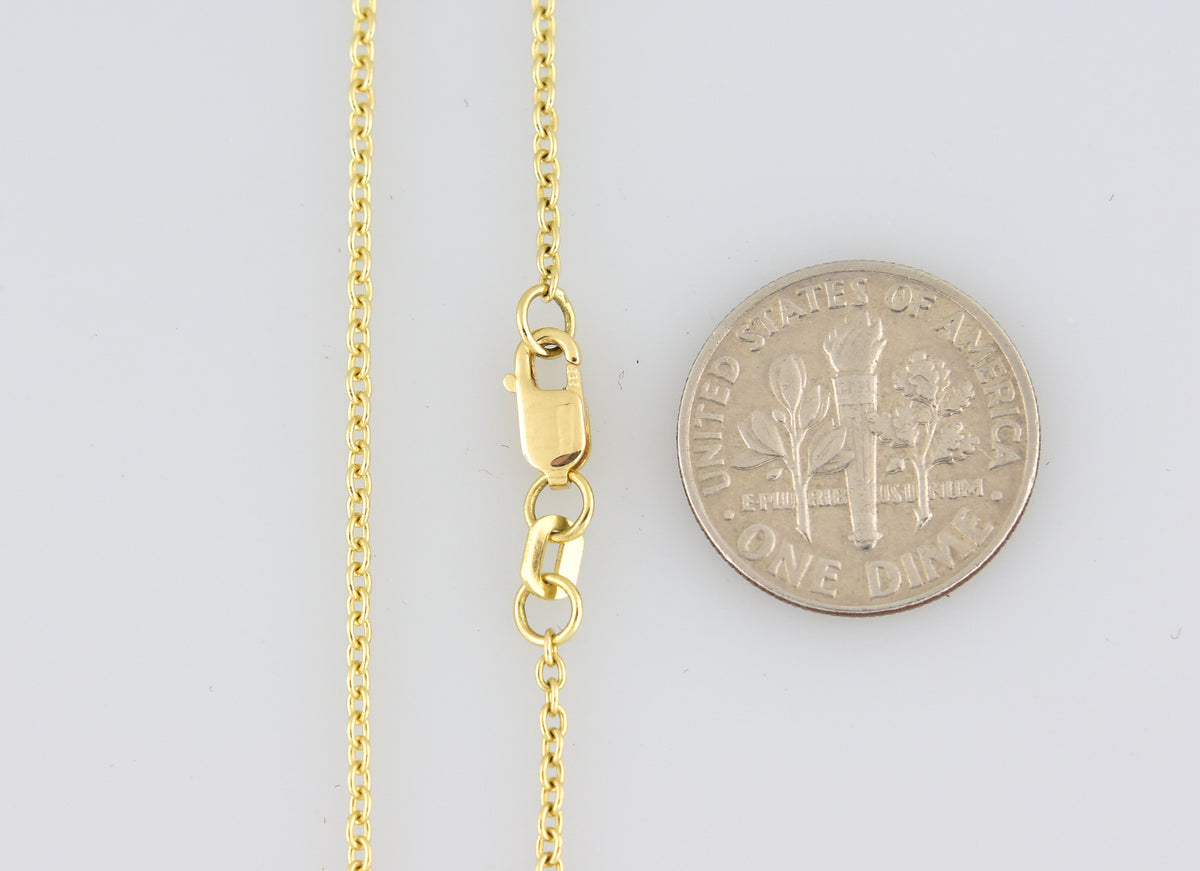 14k yellow gold 1.4mm cable bracelet anklet choker necklace pendant chain