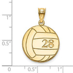 Load image into Gallery viewer, 14k 10k Gold Sterling Silver Volleyball Personalized Engraved Pendant
