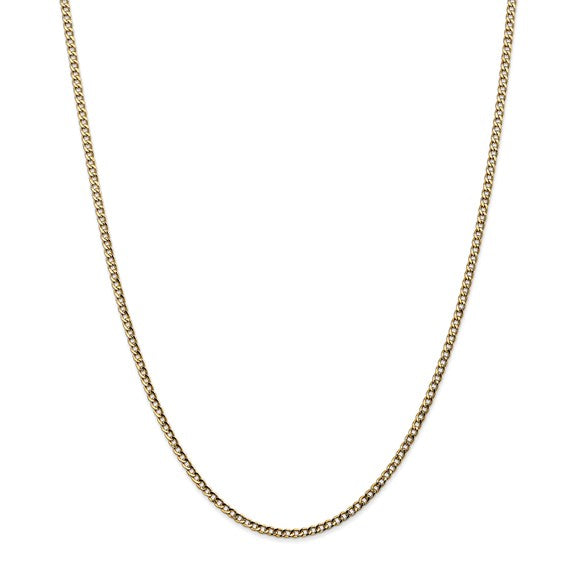 14k yellow gold 2.5mm curb link bracelet anklet choker necklace pendant chain