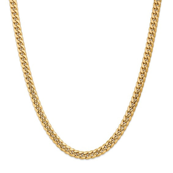 14k yellow gold 7.3mm miami cuban link bracelet anklet choker necklace pendant chain
