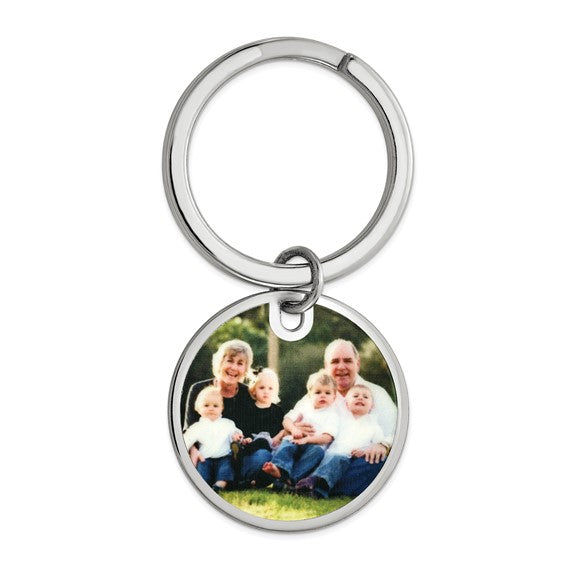 sterling silver gold plated sterling silver round key holder ring keychain picture photo personalized