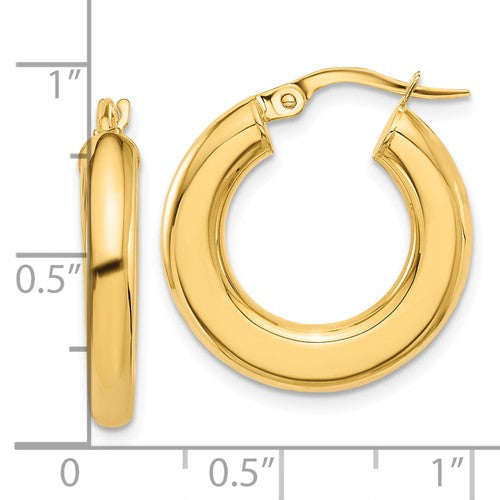 14k yellow gold round hoop earrings 20mm x 3mm