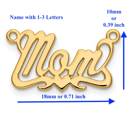 14k 10k Yellow Rose White Gold Sterling Silver Name Pendant Nameplate Necklace