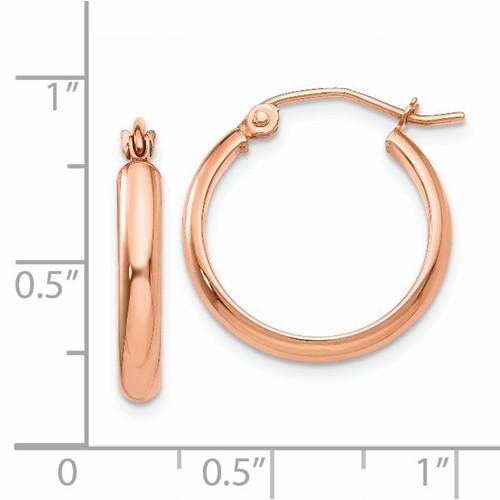 14k rose gold classic round hoop earrings 18mm x 2.75mm