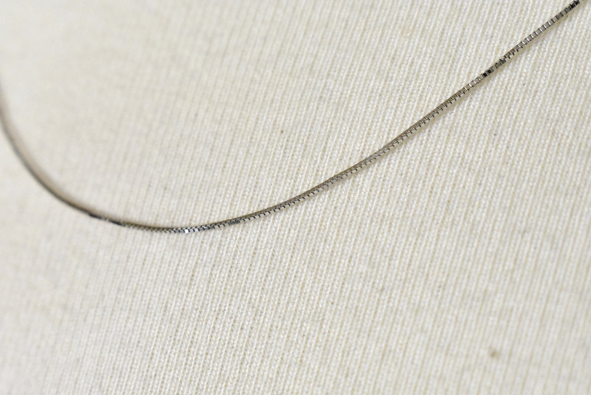 14k white gold 0.5mm box bracelet anklet necklace choker pendant chain
