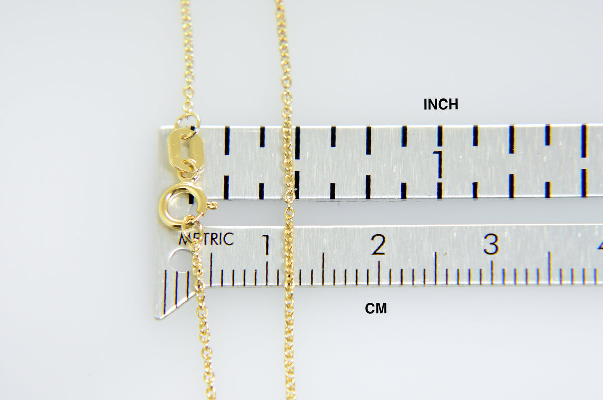 14k yellow gold 0.90mm cable bracelet anklet choker necklace pendant chain spring ring clasp