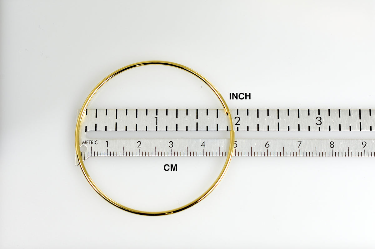 14k yellow gold large endless round hoop earrings 50mm x 1.5mm