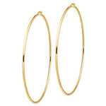 Load image into Gallery viewer, 14K Yellow Gold Extra Large Diameter 100mm x 2mm Classic Round Hoop Earrings 3.93 inches Giant Super Size Wide
