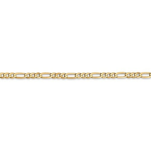14k yellow gold 2.75mm flat figaro bracelet anklet choker necklace pendant chain