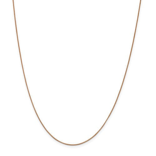 14k rose gold 0.7mm box link bracelet anklet choker necklace pendant chain