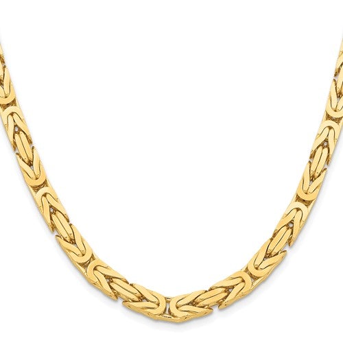 14k solid yellow gold 6.5mm byzantine bracelet anklet necklace choker pendant chain