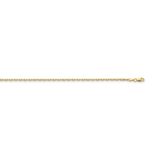 14k yellow gold 3mm open link cable bracelet anklet necklace pendant chain