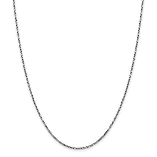 14k white gold 1.5mm round box bracelet anklet choker necklace pendant chain lobster clasp