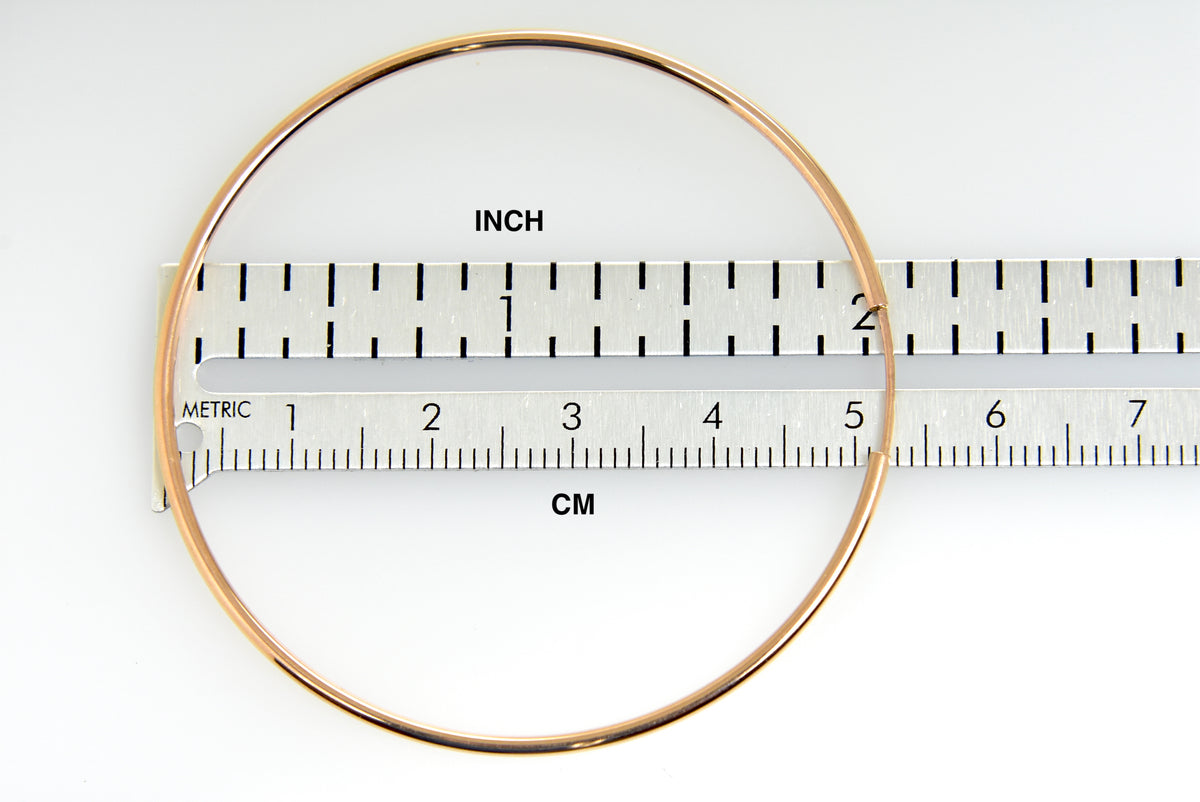 14k rose gold classic endless round hoop earrings 50mm x 1.5mm