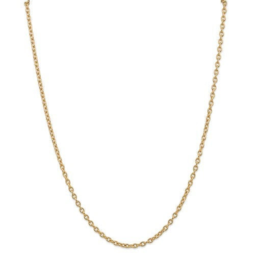 14k yellow gold 3.2mm round open link cable bracelet anklet choker necklace pendant chain