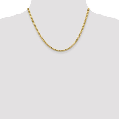 14k yellow gold 3mm franco bracelet anklet choker necklace pendant chain
