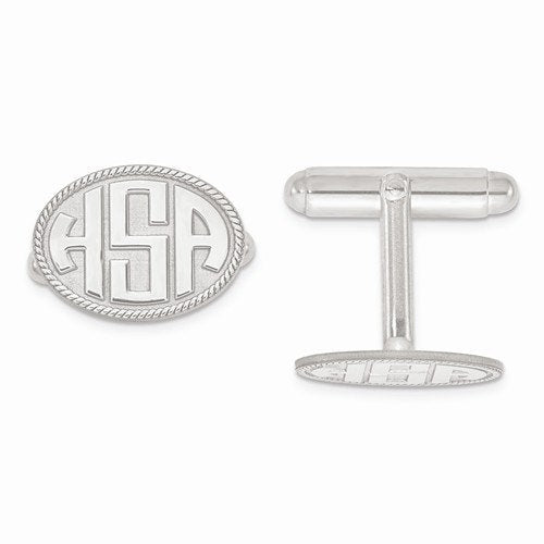 14k yellow gold 14k white gold sterling silver oval cufflinks cuff links personalized monogram