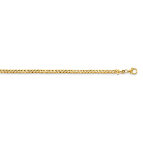 14k yellow gold 3.7mm franco bracelet anklet choker necklace pendant chain